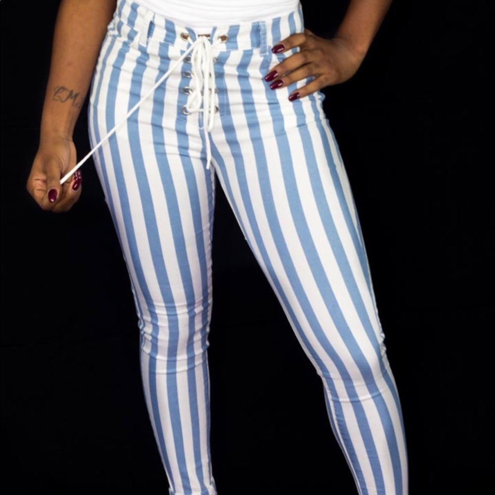 Striped Skinny Pants